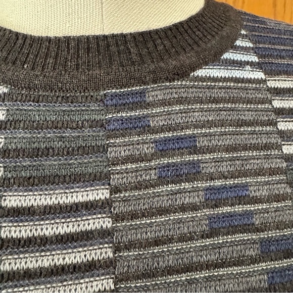 Men’s XL Segreto Italy Sweater Blues, Browns & Grays 100% Pure New Wool Merino - Picture 5 of 8